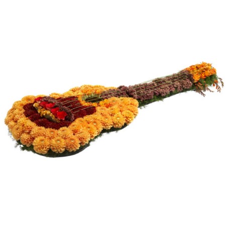 Rouwbloemen gitaar rouwstuk
